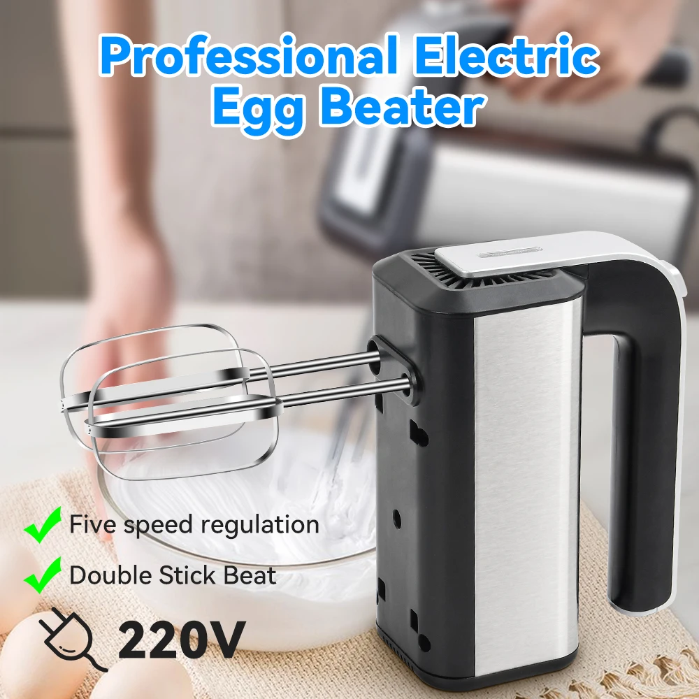 300W Electric Egg Beater Stainless Steel Stirring Rod Handheld 5 Speed Dough Mixer For Household Baking Cooking Mixer Tools
300W Electric Egg Beater Stainless Steel Stirring Rod Handheld 5 Speed Dough Mixer For Household Baking Cooking Mixer Tools