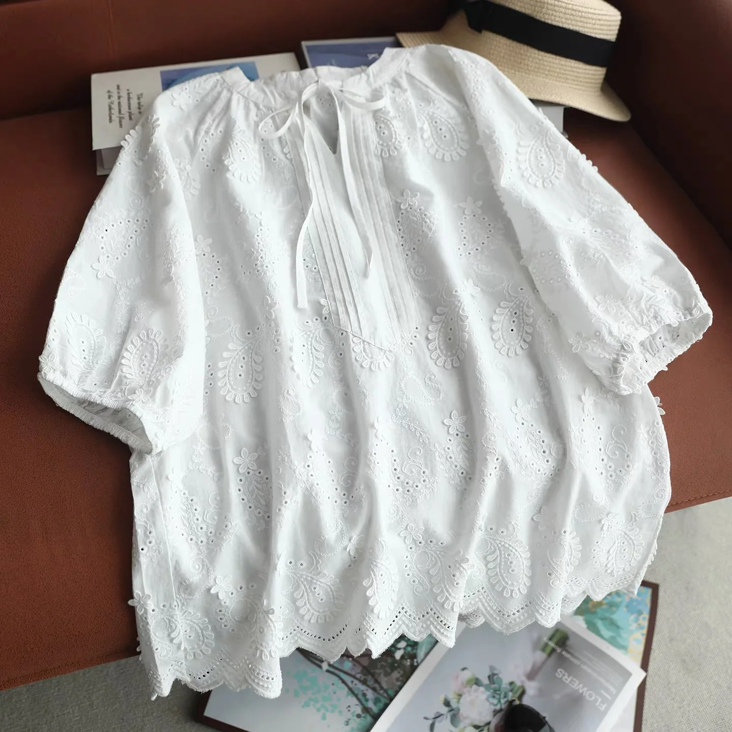 2026 Pure Cotton Bohemian Embroidered Shirts and Blouses for Women Summer Hollow Out Cotton Cottagecore Boho Tops
2026 Pure Cotton Bohemian Embroidered Shirts and Blouses for Women Summer Hollow Out Cotton Cottagecore Boho Tops
