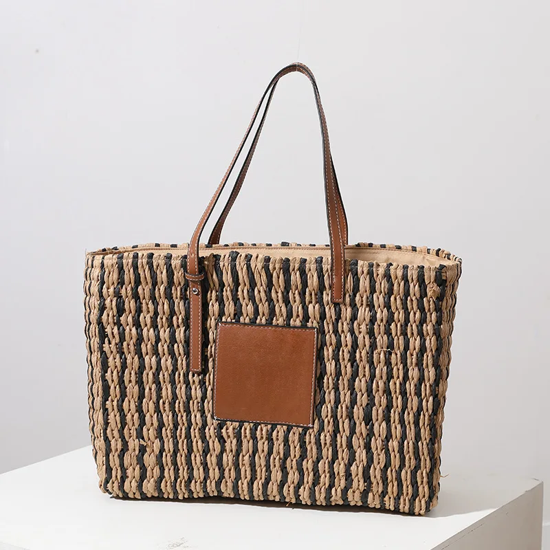 Women Vacation Travel Large-capacity Woven Bag Simple Fashion Tote Bag Hand-woven Straw Bag Girls Decorative Accessories
Women Vacation Travel Large-capacity Woven Bag Simple Fashion Tote Bag Hand-woven Straw Bag Girls Decorative Accessories