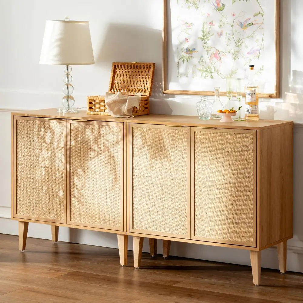 Accent Storage Cabinet Set of 2 Sideboard with Rattan Doors, Boho Buffet Kitchen Bar Cabinet Farmhouse Credenza Cabinet with Ad
Accent Storage Cabinet Set of 2 Sideboard with Rattan Doors, Boho Buffet Kitchen Bar Cabinet Farmhouse Credenza Cabinet with Ad