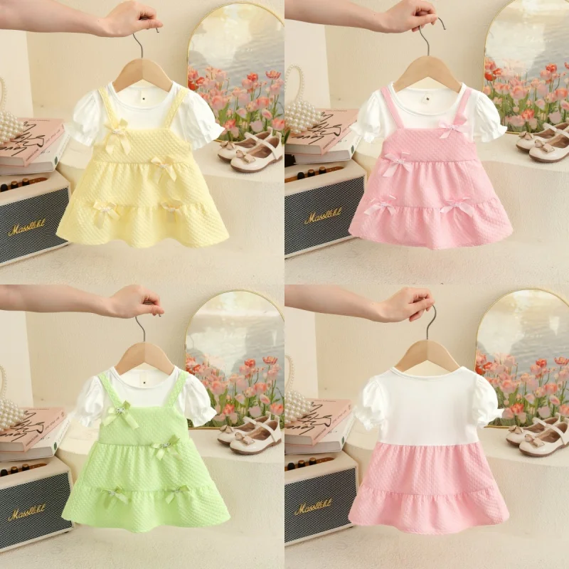 Летнее хлопковое платье для девочек с бантом, с коротким рукавом, милое повседневное пляжное платье для малышек
Летнее хлопковое платье для девочек с бантом, с коротким рукавом, милое повседневное пляжное платье для малышек