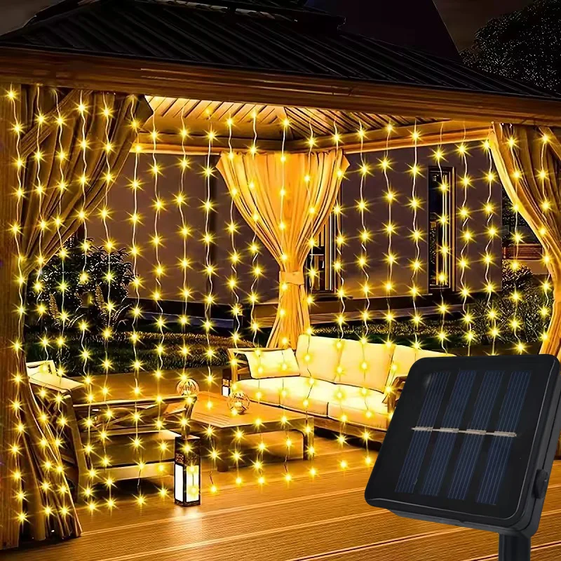 Solar Curtain Light Outdoor Waterproof Solar Fairy Garland String Lights Garden Yard Pavilion Wedding Party Holiday Decor Lights
Solar Curtain Light Outdoor Waterproof Solar Fairy Garland String Lights Garden Yard Pavilion Wedding Party Holiday Decor Lights
