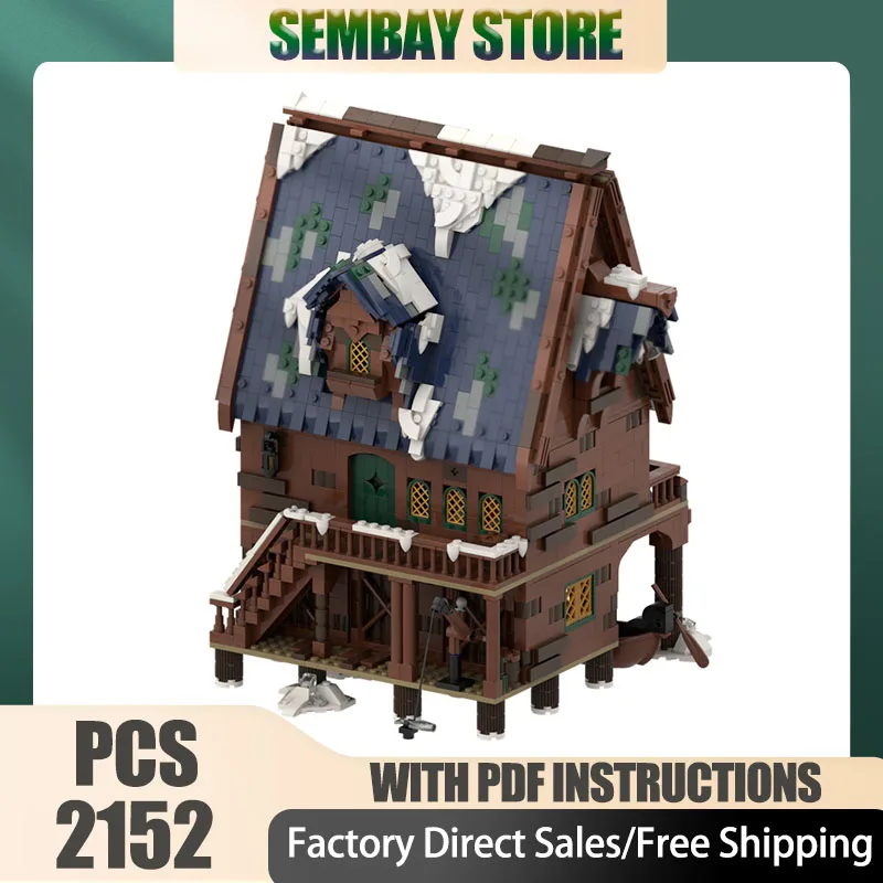 Magic Rings Model Moc Building Bricks Modular Lake-Town Model Technology Blocks Christmas Famous Scene DIY Toy Construction Gift