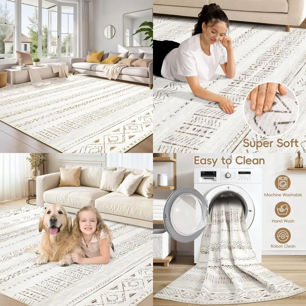 8x10 Bohemian Moroccan-Style Area Rug: Soft, Washable, Non-Slip for Living Room and Dining
8x10 Bohemian Moroccan-Style Area Rug: Soft, Washable, Non-Slip for Living Room and Dining