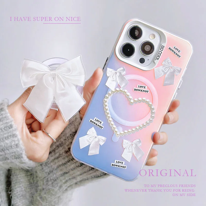Love Bowknot Magnetic WIth Kickstand Phone Case for IPhone 16 15 14 11 12 13 Mini Pro XS Max Cover 6 7 8 Plus X XR SE Soft Case
Love Bowknot Magnetic WIth Kickstand Phone Case for IPhone 16 15 14 11 12 13 Mini Pro XS Max Cover 6 7 8 Plus X XR SE Soft Case