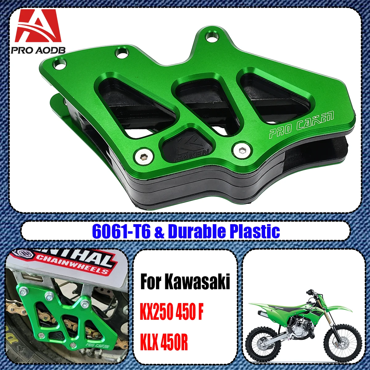 Universal Parts CNC Aluminum Chain Guide Guard Protector For KAWASAKI KX 250F KX 450F KLX 450R 2006-2020 modification parts
Universal Parts CNC Aluminum Chain Guide Guard Protector For KAWASAKI KX 250F KX 450F KLX 450R 2006-2020 modification parts