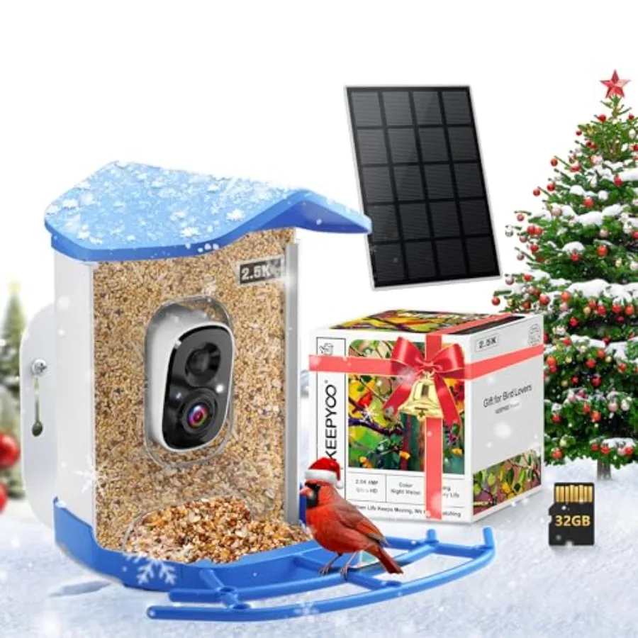 Умная кормушка для птиц с камерой для улицы, на солнечной энергии, видео 2.5K HD, идентификация видов птиц с ИИ, мгновенные оповещения о прибытии, Wi-Fi
Умная кормушка для птиц с камерой для улицы, на солнечной энергии, видео 2.5K HD, идентификация видов птиц с ИИ, мгновенные оповещения о прибытии, Wi-Fi