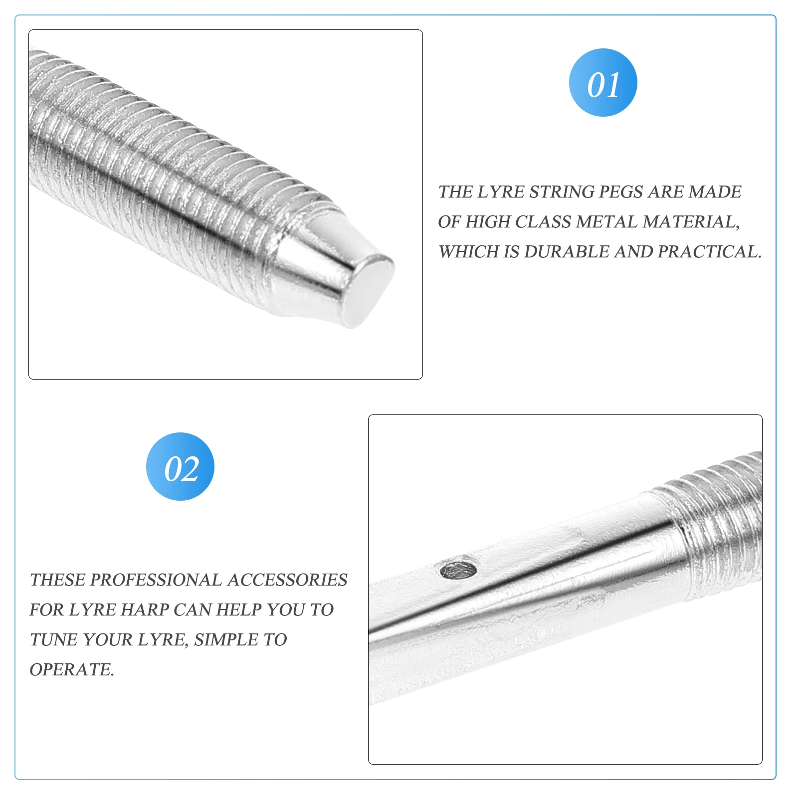 3pcs Lyre Harp Pegs Metal String Nails Tuning Accessories Smooth No Burr Professional Parts for Guitar Maintenance 
3pcs Lyre Harp Pegs Metal String Nails Tuning Accessories Smooth No Burr Professional Parts for Guitar Maintenance
