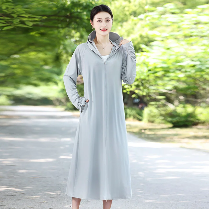Sunscreen Coat Women 2026New Summer Long Sun-Protective Clothing Jacket Breathable Thin Ice Silk Overwear UV Tops Female Outcoat
Sunscreen Coat Women 2026New Summer Long Sun-Protective Clothing Jacket Breathable Thin Ice Silk Overwear UV Tops Female Outcoat