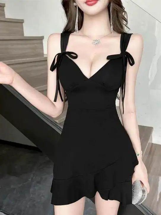 plus Size Sexy Short Dress Irregular Hem Night Club Women's Fashion Korean Style V-Neck Sleeveless Knot Mid-Length
plus Size Sexy Short Dress Irregular Hem Night Club Women's Fashion Korean Style V-Neck Sleeveless Knot Mid-Length
