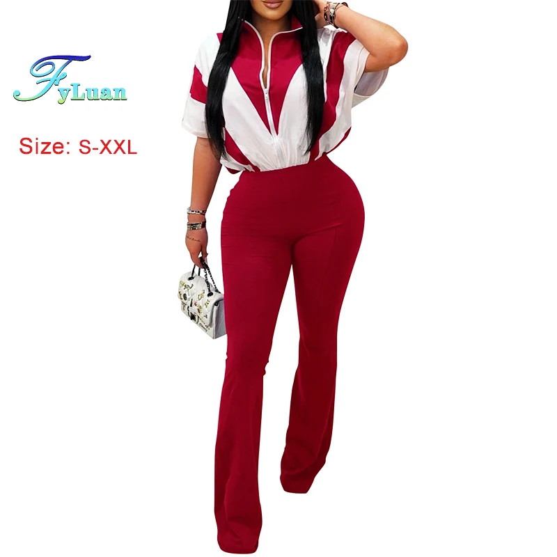 2025 Modern Style Women's Lounge Jumpsuit Zipper Front Patchwork Color Ladies Romper Pants Sexy Half Sleeve Overalls Sportywear
2025 Modern Style Women's Lounge Jumpsuit Zipper Front Patchwork Color Ladies Romper Pants Sexy Half Sleeve Overalls Sportywear