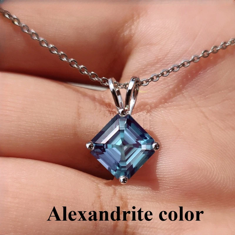 Asscher Cut Alexandrite Necklace Unique 925 Sterling Silver Solitaire Pendant Minimalist Change Alexandrite Wedding Necklace
Asscher Cut Alexandrite Necklace Unique 925 Sterling Silver Solitaire Pendant Minimalist Change Alexandrite Wedding Necklace