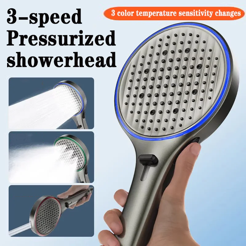 Усовершенствованная душевая лейка с большой панелью, 3 режимами, сенсором температуры и высоким давлением, ручная, с управлением одной кнопкой
Усовершенствованная душевая лейка с большой панелью, 3 режимами, сенсором температуры и высоким давлением, ручная, с управлением одной кнопкой