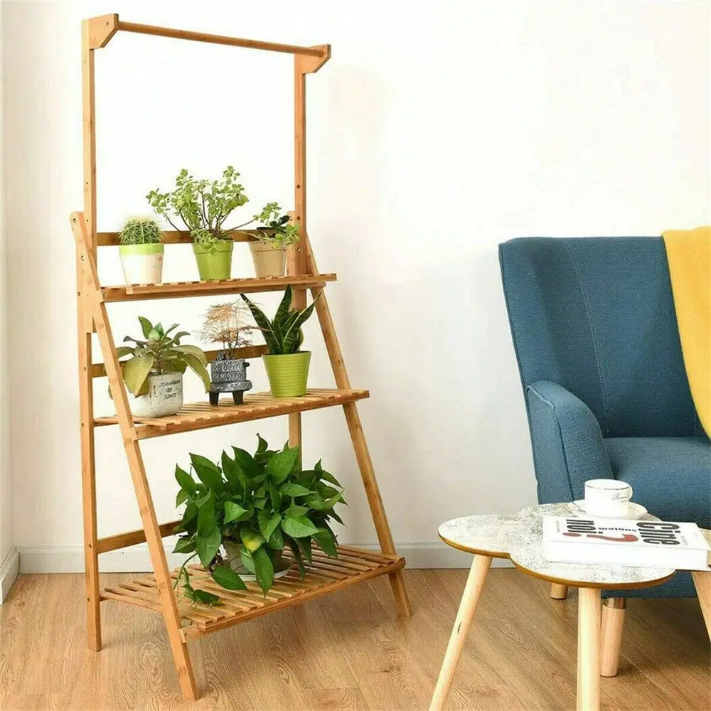 3 Tier Foldable Bamboo Ladder Plant Stand Flower Storage Shelving Hanging Rack
3 Tier Foldable Bamboo Ladder Plant Stand Flower Storage Shelving Hanging Rack