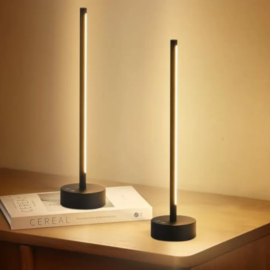 Cordless LED Table Lamp Set of Two, Battery Operated Portable Desk Lamp, Dimmable/3 Color/Memory Function, Modern Rechargeable
Cordless LED Table Lamp Set of Two, Battery Operated Portable Desk Lamp, Dimmable/3 Color/Memory Function, Modern Rechargeable