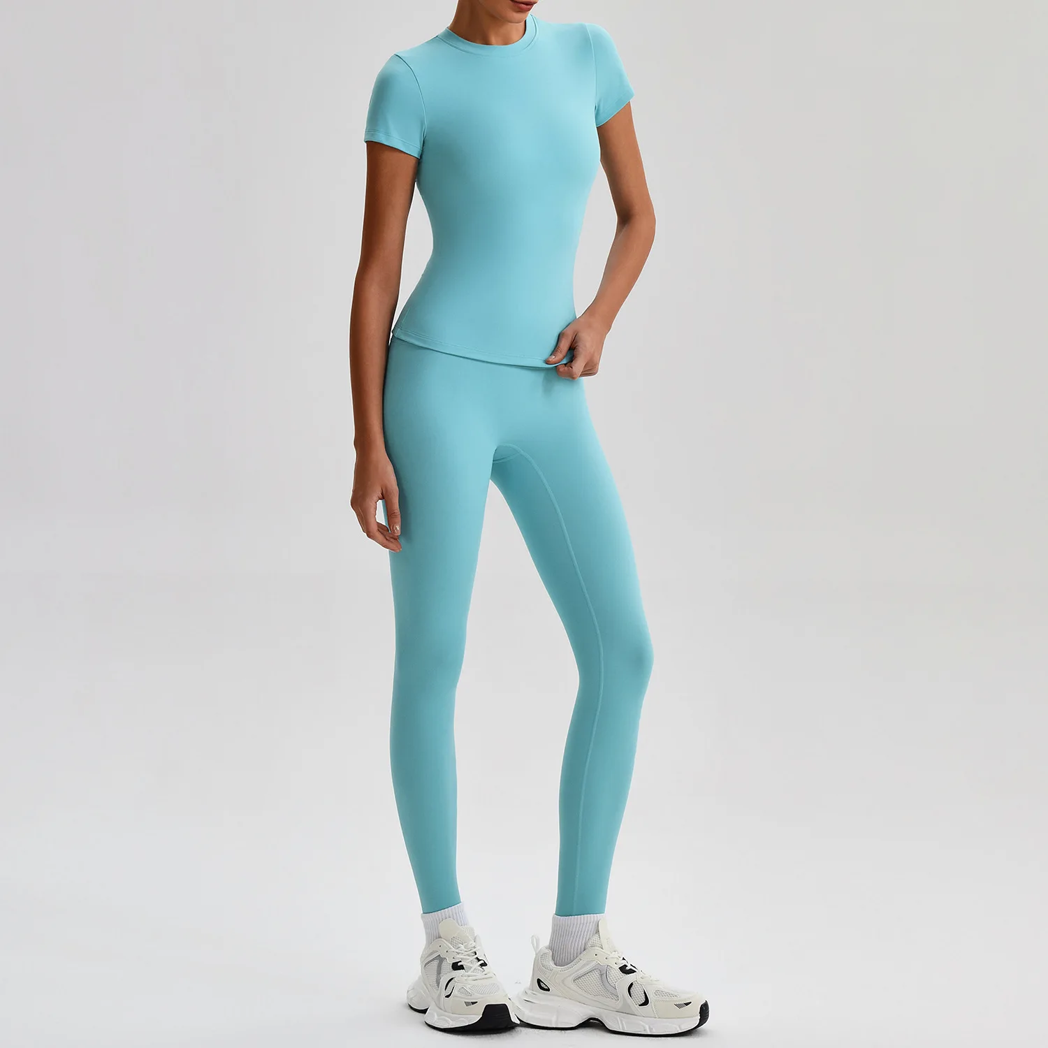 Jenny&dave Naked And Skin Friendly Solid Color Sports T-shirt, High Stretch Short Sleeved Yoga Pants, High Waist Fitness Suit
Jenny&dave Naked And Skin Friendly Solid Color Sports T-shirt, High Stretch Short Sleeved Yoga Pants, High Waist Fitness Suit