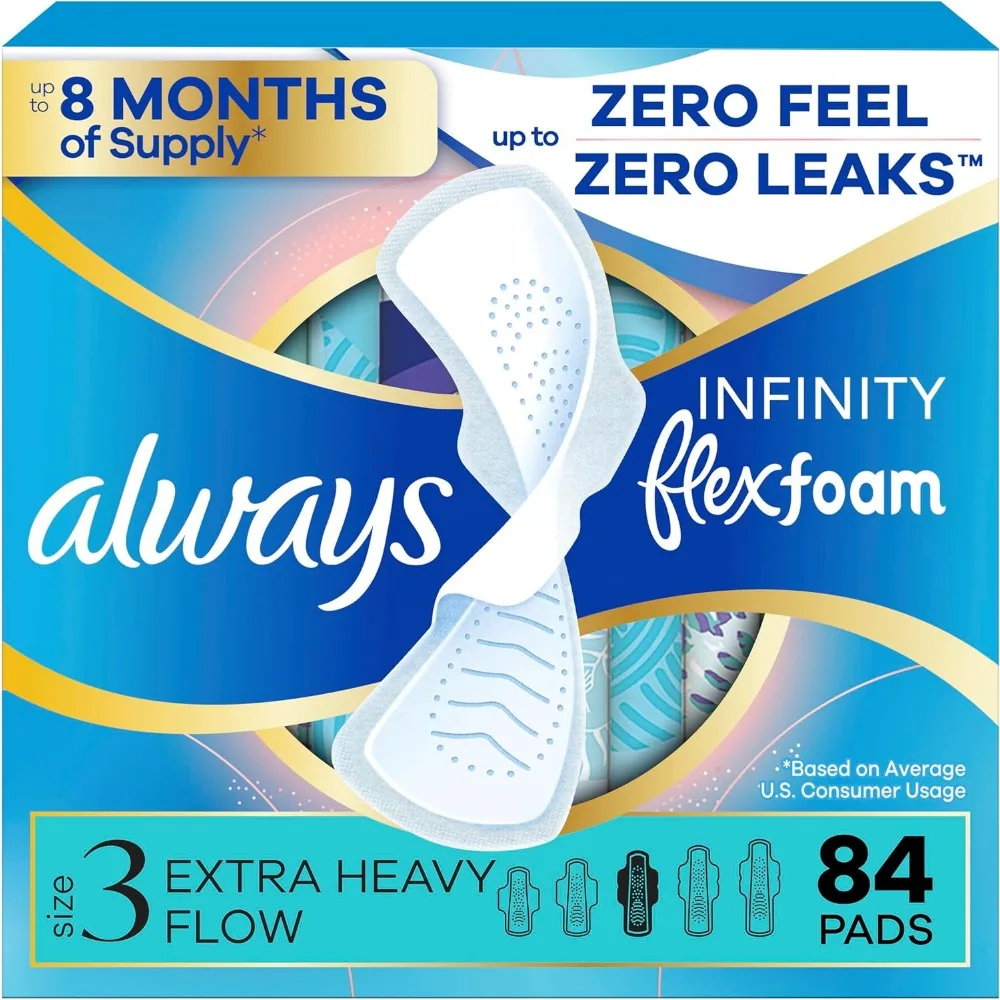 Extra Heavy Overnight Foam Pads with Wings Size 3 Unscented 84 Count
Extra Heavy Overnight Foam Pads with Wings Size 3 Unscented 84 Count