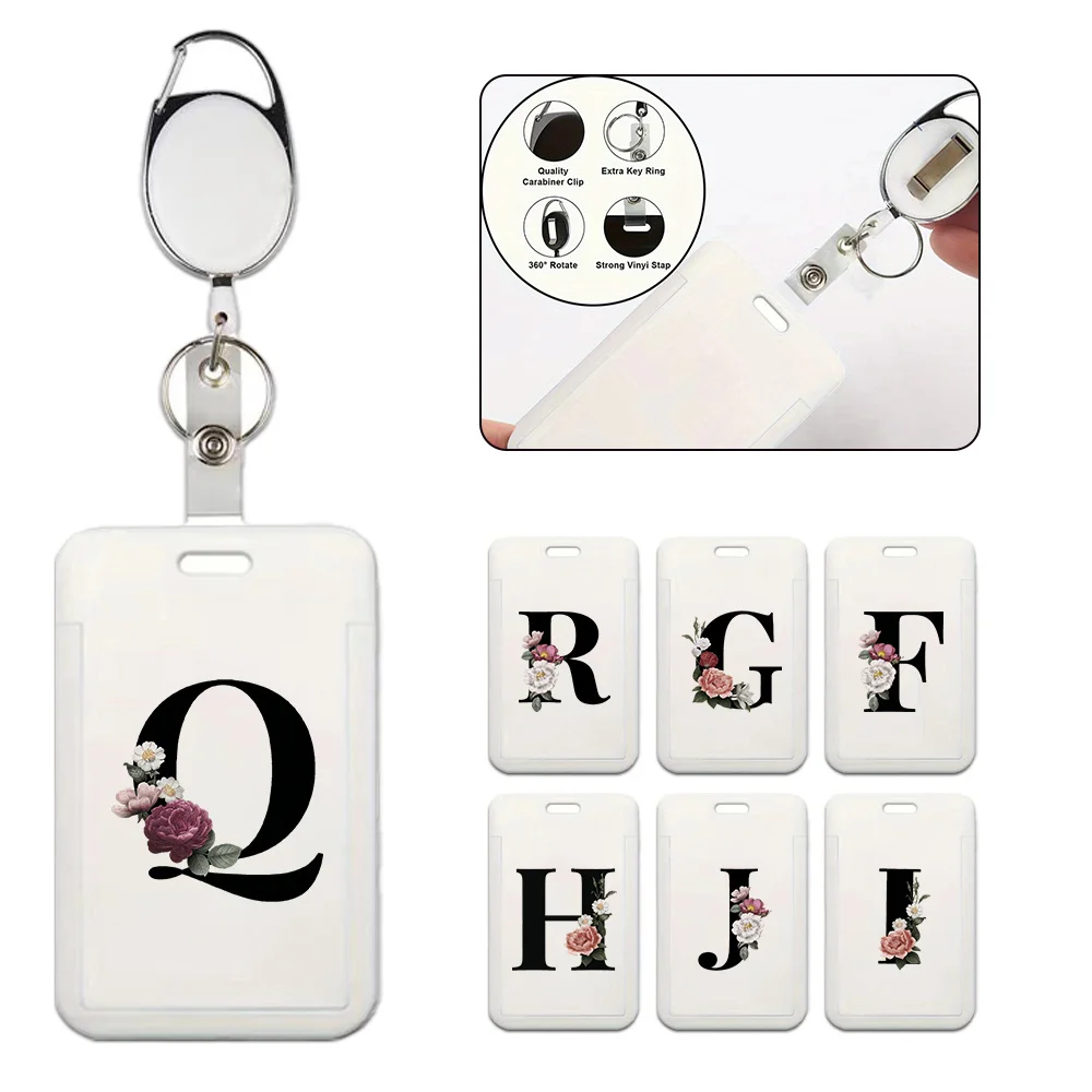 Retractable Buckle Plastic Id Badge Holder Keychain Name Tag Holder Durable Dustproof Employee Card Black Floral Letter Pattern
Retractable Buckle Plastic Id Badge Holder Keychain Name Tag Holder Durable Dustproof Employee Card Black Floral Letter Pattern