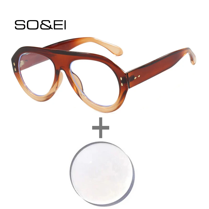 SO&EI Fashion Pilot Women Prescription Glasses Retro Rivets Men Optical Lens with Recipe Myopia/Hyperopia/Progressive Eyewear
SO&EI Fashion Pilot Women Prescription Glasses Retro Rivets Men Optical Lens with Recipe Myopia/Hyperopia/Progressive Eyewear