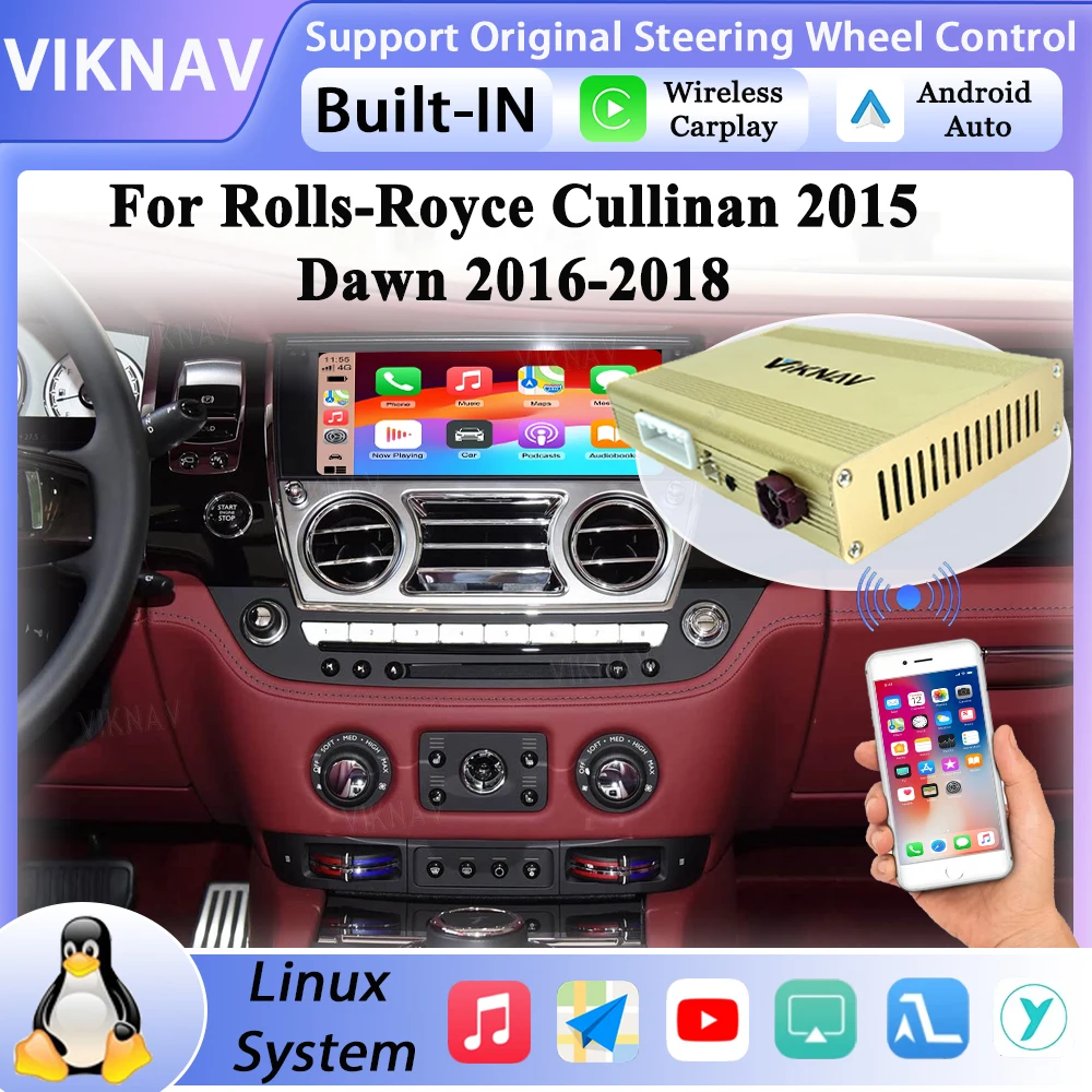 For Rolls-Royce Cullinan 2015 Dawn 2016-2018 CarPlay OEM Car Interface Decoder Box MuItimedia Wireless GPS Android Auto Player
For Rolls-Royce Cullinan 2015 Dawn 2016-2018 CarPlay OEM Car Interface Decoder Box MuItimedia Wireless GPS Android Auto Player