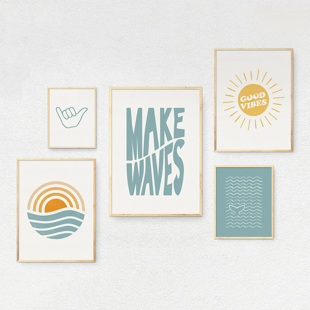 Beach Coastal Make Waves Surf Posters Canvas Painting Modern Minimalist Prints Kids Nursery Pictures Home Decor For Living Room
Beach Coastal Make Waves Surf Posters Canvas Painting Modern Minimalist Prints Kids Nursery Pictures Home Decor For Living Room