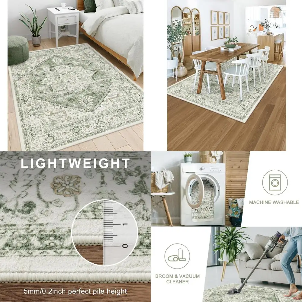 Vintage 5x7 Area Rug - Sage Distressed Tribal Pattern for Living Room, Bedroom, and Office
Vintage 5x7 Area Rug - Sage Distressed Tribal Pattern for Living Room, Bedroom, and Office