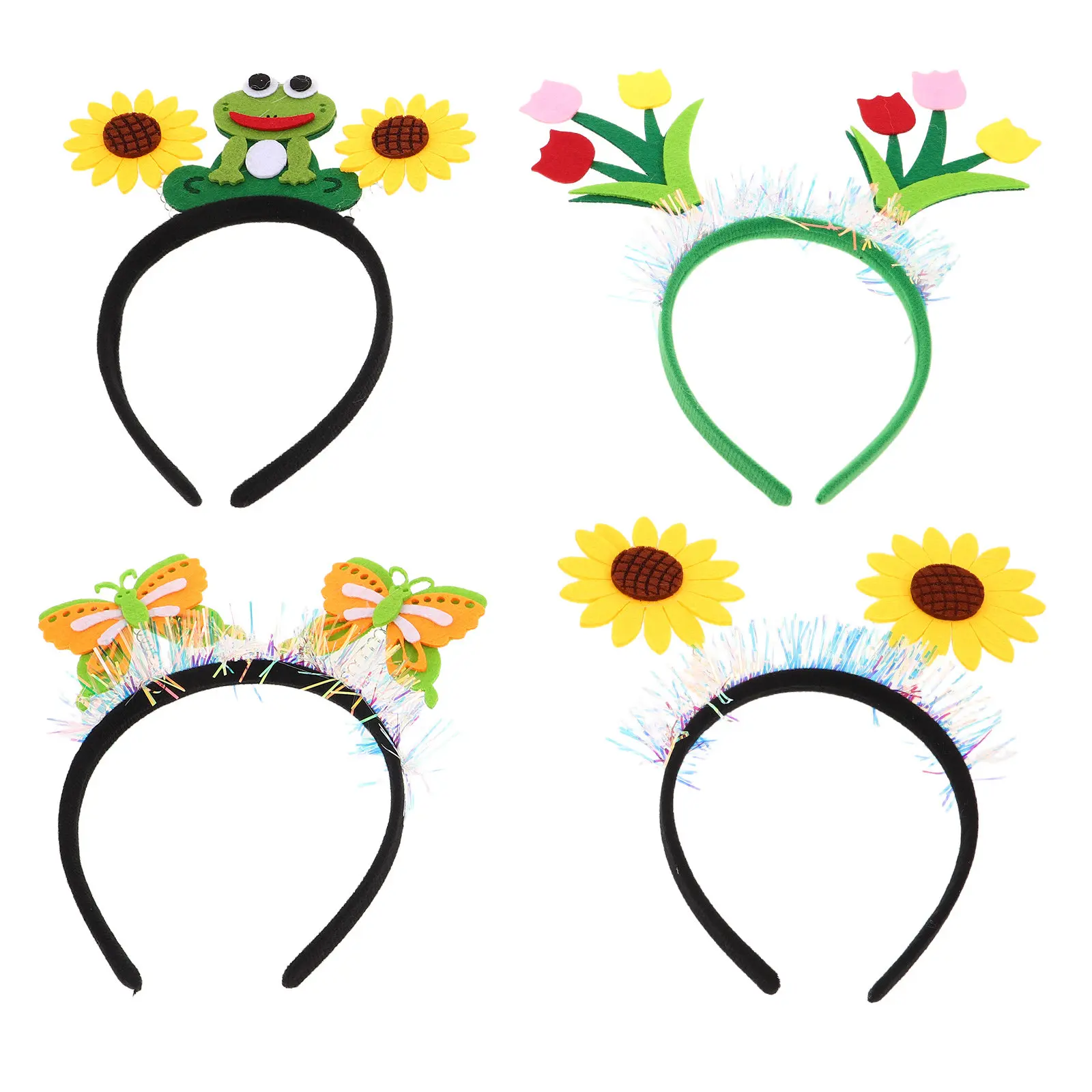 4Pcs Colorful Butterfly Frog Sunflower Floral Headbands Set for Toddler Girls Lightweight Handmade Party Dance Holiday Costume
4Pcs Colorful Butterfly Frog Sunflower Floral Headbands Set for Toddler Girls Lightweight Handmade Party Dance Holiday Costume