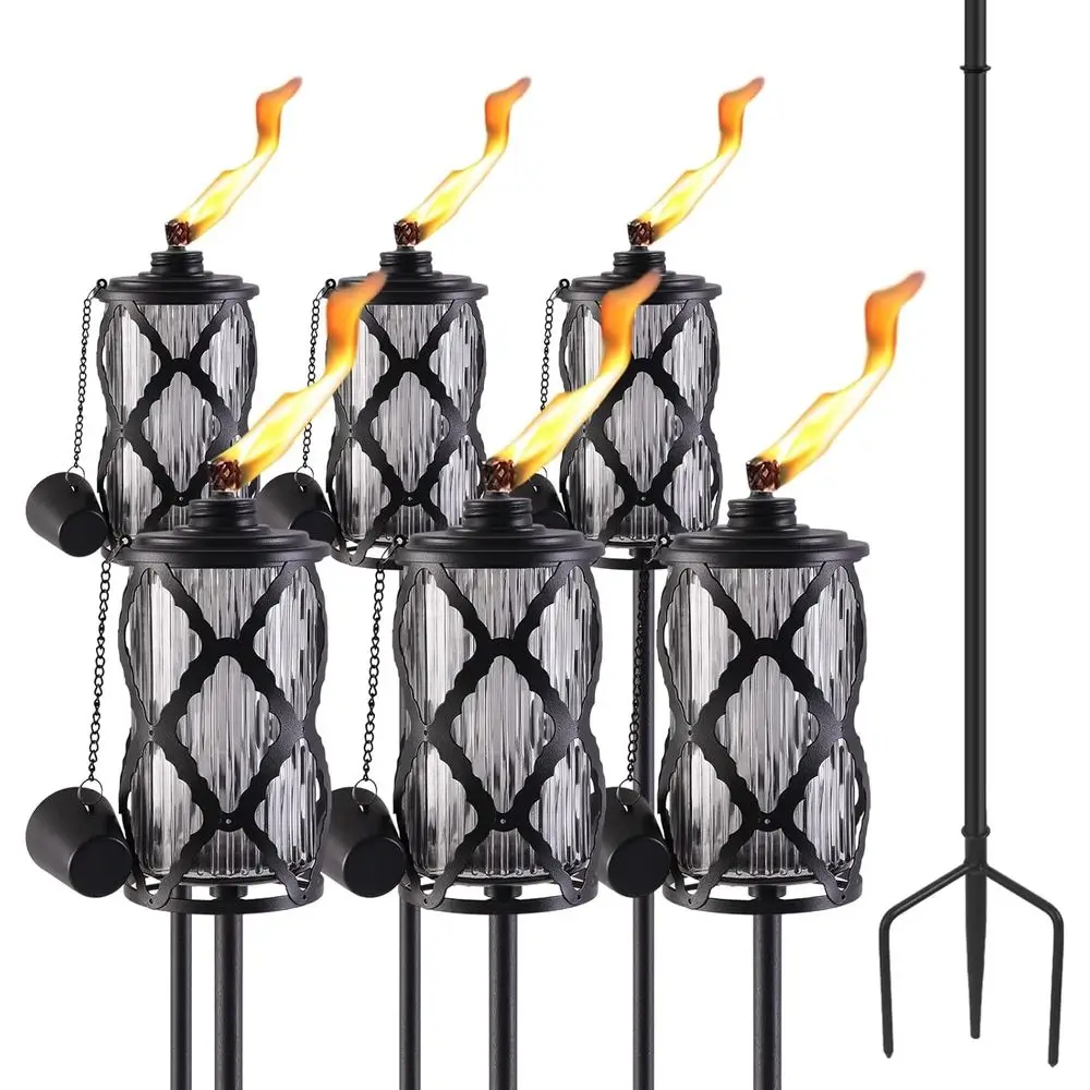 Set of 6, 16oz Outdoor Glass Citronella Torches, 58 Inch Tall, for Garden, Patio, and Party Landscaping Decor
Set of 6, 16oz Outdoor Glass Citronella Torches, 58 Inch Tall, for Garden, Patio, and Party Landscaping Decor