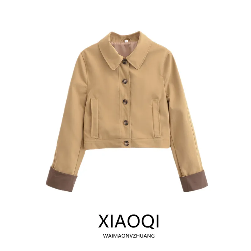 Весна 2025: Новая женская универсальная удлиненная куртка с воротником-стойкой и высокой талией, материал: 100%
Весна 2025: Новая женская универсальная удлиненная куртка с воротником-стойкой и высокой талией, материал: 100%