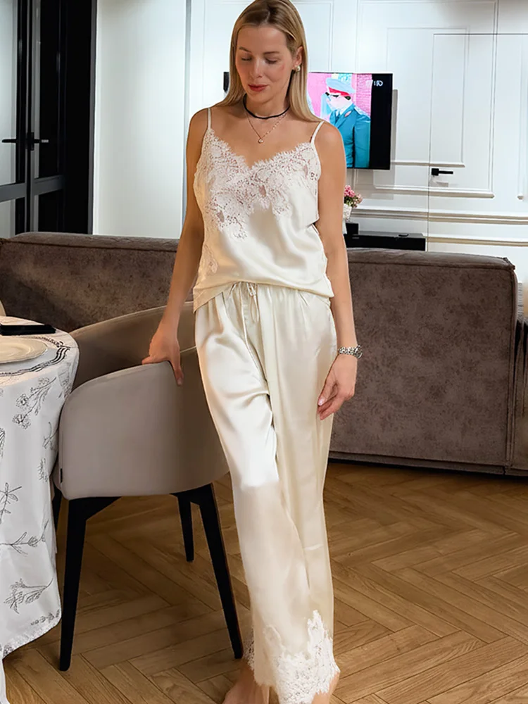 Ticketsx Women's 2 Piece Satin Pant Sets Fashion Lace Patchwork Backless Top Lace Up Pant Sets Sexy Casual Loungewear Female Set
Ticketsx Women's 2 Piece Satin Pant Sets Fashion Lace Patchwork Backless Top Lace Up Pant Sets Sexy Casual Loungewear Female Set