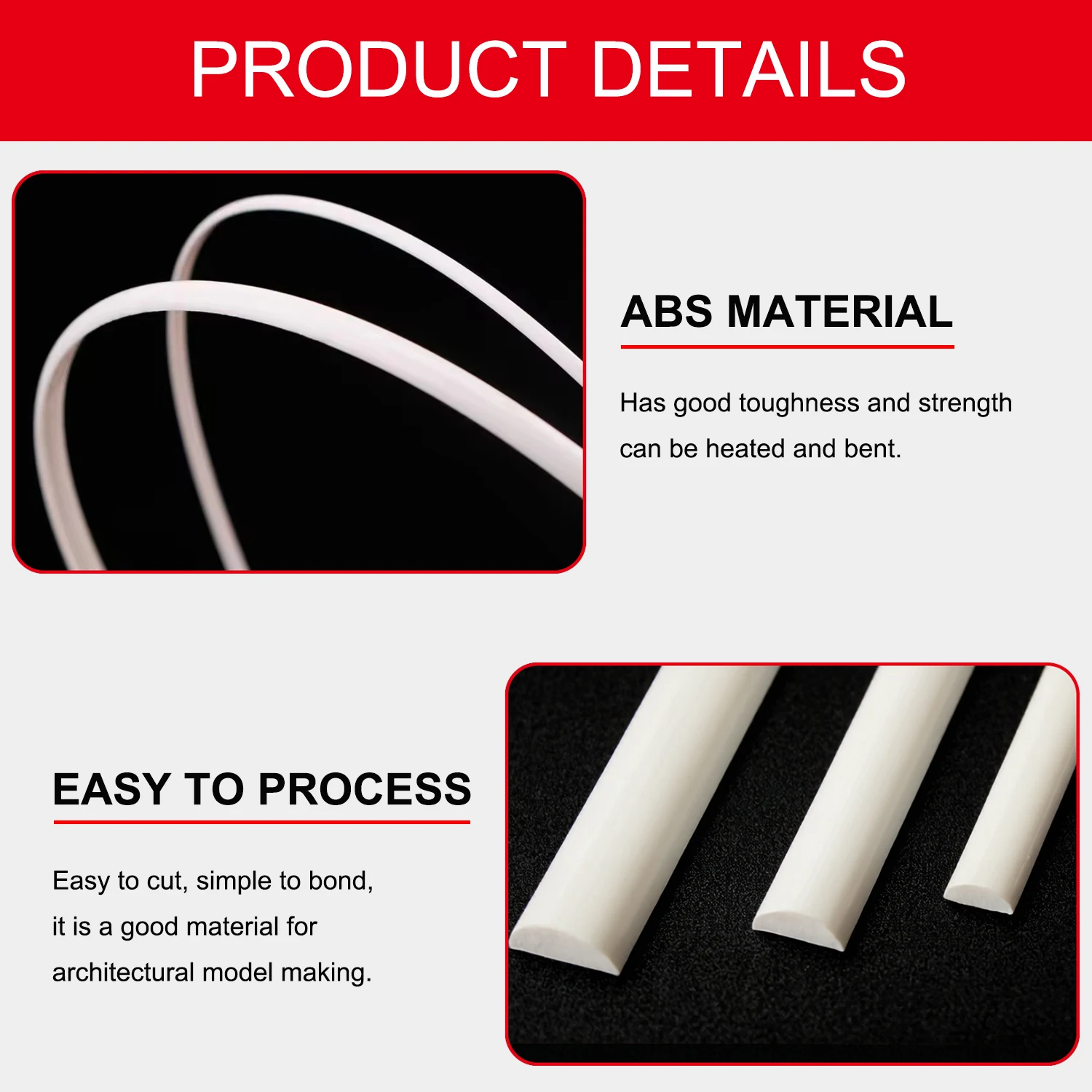 9/10 Pcs ABS Semi-Circular Rods 250/500mm Diameter for Model Making Architecture Design And DIY Sand Table Projects
9/10 Pcs ABS Semi-Circular Rods 250/500mm Diameter for Model Making Architecture Design And DIY Sand Table Projects
