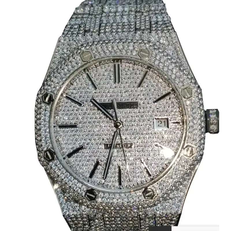 HipHop Watches Automatic Movement Watches Handmade Fully Ice Out Diamond Lced Out VVS D Colour Moissanite Watches
HipHop Watches Automatic Movement Watches Handmade Fully Ice Out Diamond Lced Out VVS D Colour Moissanite Watches