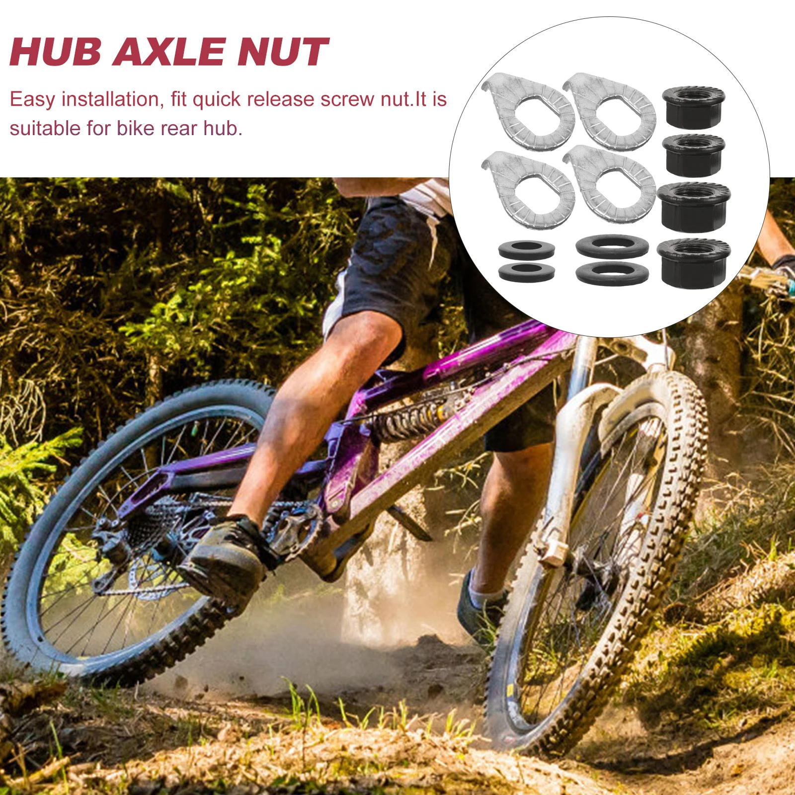1 set Steel Bicycle Hub Nut Washer Set Flange Wheel Axle Bike Hanger Rustproof Durable Replacement for Mountain Road Track
1 set Steel Bicycle Hub Nut Washer Set Flange Wheel Axle Bike Hanger Rustproof Durable Replacement for Mountain Road Track