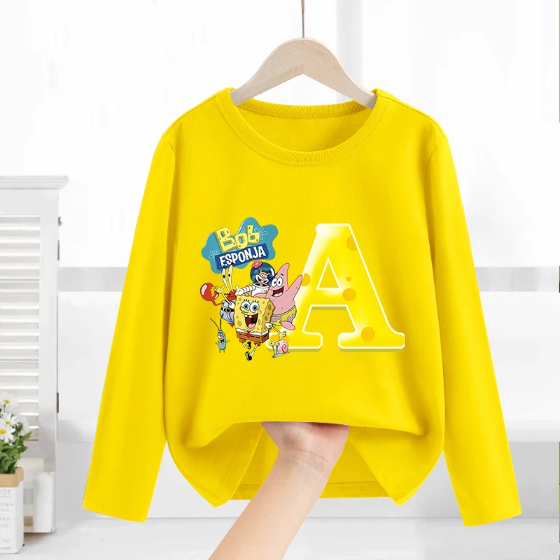 SpongeBob SquarePants Boy Girl Long Sleeve Children Cartoon T Shirt Fashion Tops Kids Spring Costume Baby Cotton Clothing Gift
SpongeBob SquarePants Boy Girl Long Sleeve Children Cartoon T Shirt Fashion Tops Kids Spring Costume Baby Cotton Clothing Gift