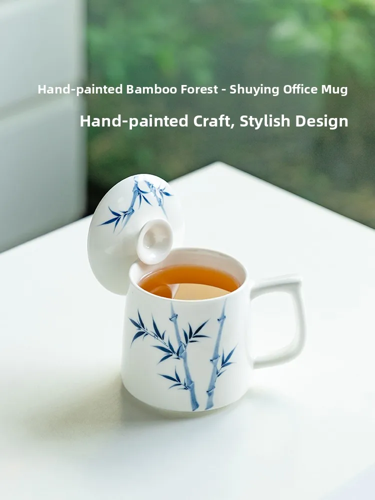 Ручная роспись, чайная чашка из белого фарфора, «Бамбуковый лес», офисная чашка с крышкой, особая персональная кружка для женщин, производство Дехуа
Ручная роспись, чайная чашка из белого фарфора, «Бамбуковый лес», офисная чашка с крышкой, особая персональная кружка для женщин, производство Дехуа