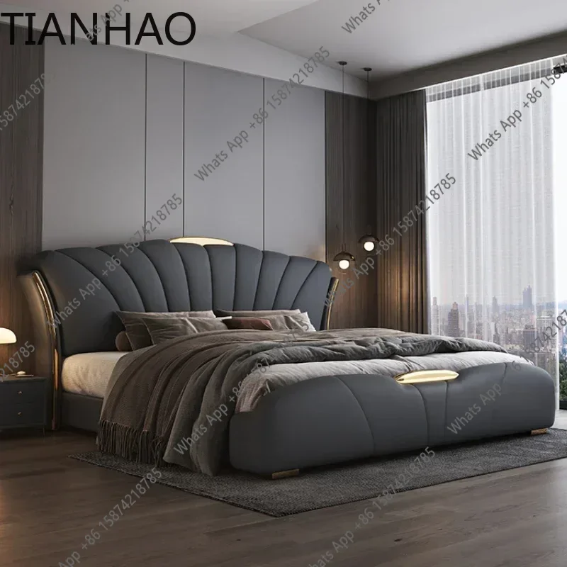 Elegant King Size Double Bed House Modern Luxury Leather Comferter Bed
Elegant King Size Double Bed House Modern Luxury Leather Comferter Bed