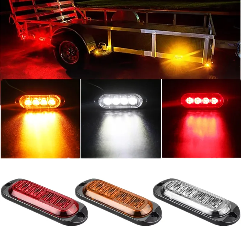 LED Ultra-bright Side Marker Lights 12V 24V 4LED Auto Car Trailer Truck Lorry Clearance Lamp Warning Signal Marker Light
LED Ultra-bright Side Marker Lights 12V 24V 4LED Auto Car Trailer Truck Lorry Clearance Lamp Warning Signal Marker Light