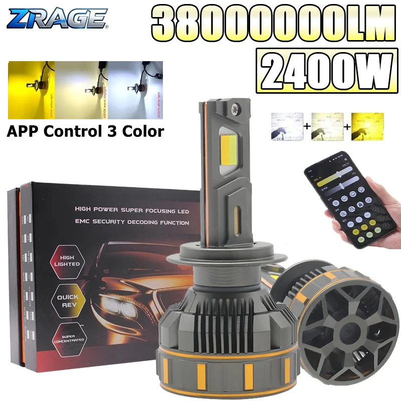 H4 H7 Светодиодные фары CANBUS APP Control Tri Color 3000K 4300K 6000K Flash H1 H11 HB3 HB4 9005 9006 Автомобильные лазерные линзы фары 12 В
H4 H7 Светодиодные фары CANBUS APP Control Tri Color 3000K 4300K 6000K Flash H1 H11 HB3 HB4 9005 9006 Автомобильные лазерные линзы фары 12 В