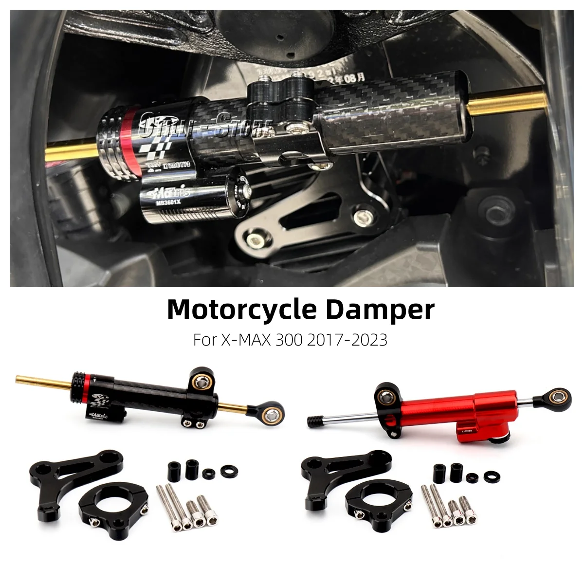 Motorcycle Adjustable Steering Stabilizer Aluminum Damper Mounting Bracket Kit For Yamaha X-MAX300 XMAX300 Xmax 300 2017-2023
Motorcycle Adjustable Steering Stabilizer Aluminum Damper Mounting Bracket Kit For Yamaha X-MAX300 XMAX300 Xmax 300 2017-2023