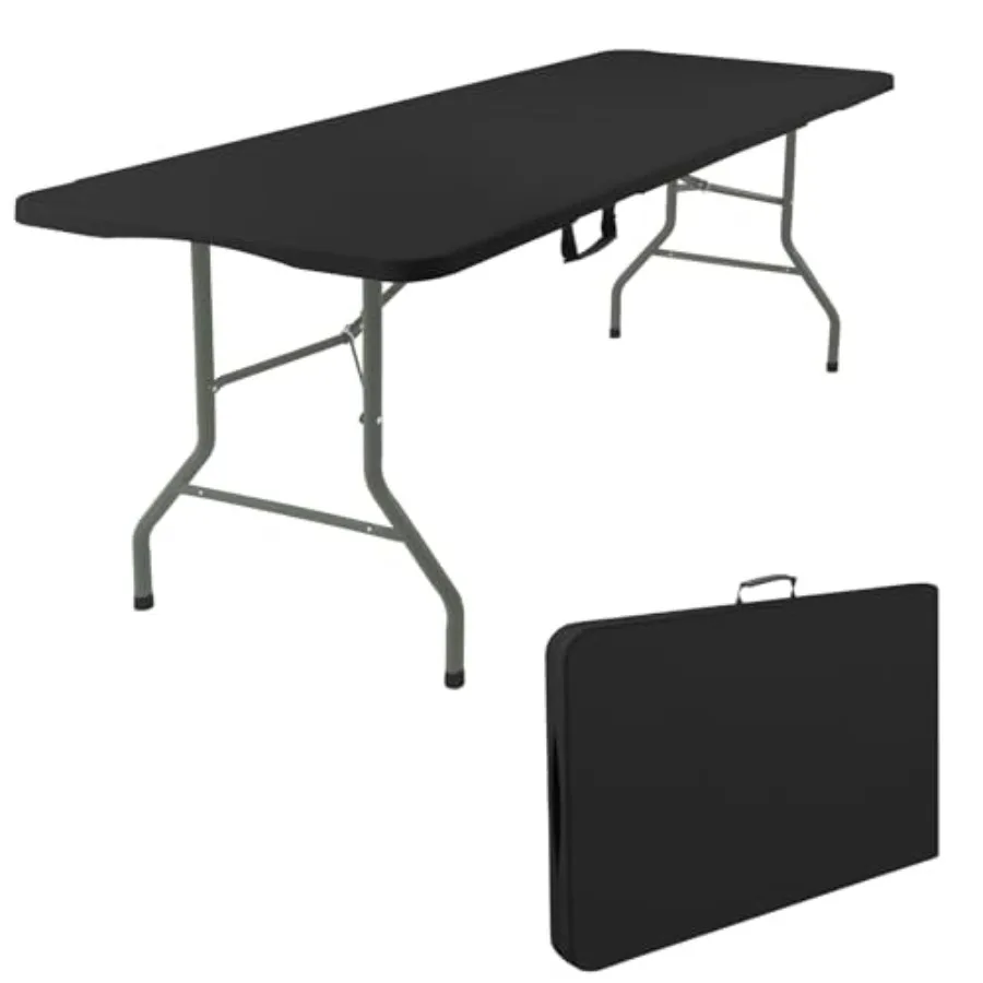 Portable Folding Table, Steel Legs Fold-in-Half with Carrying Handle Rectangular Plastic Foldable Table for Party, Wedding, Cam
Portable Folding Table, Steel Legs Fold-in-Half with Carrying Handle Rectangular Plastic Foldable Table for Party, Wedding, Cam