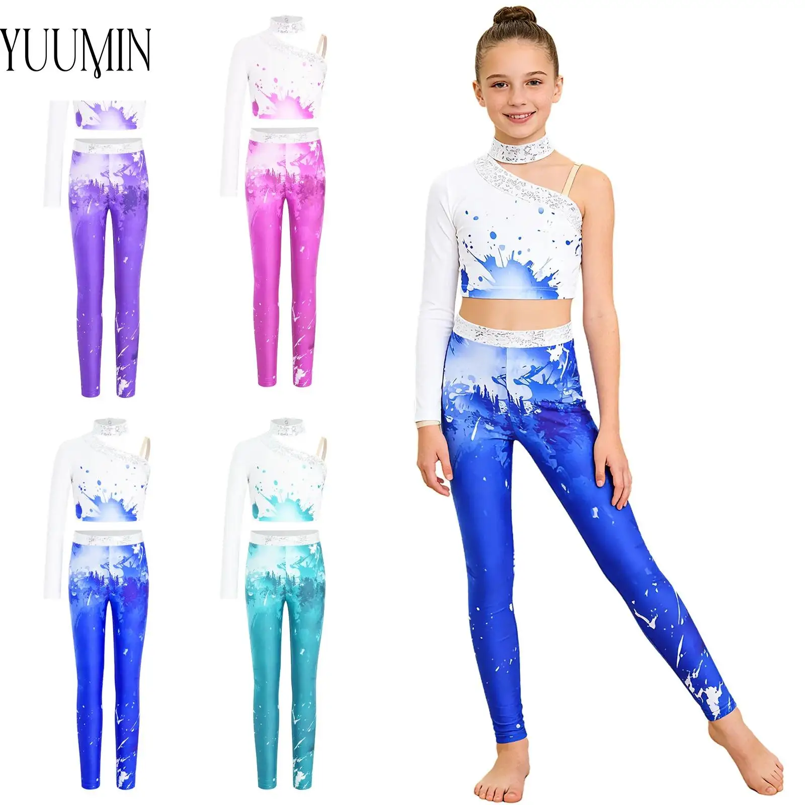 Girls Gymnastics Figure Ice Skating Dance Performance Outfit Kids Sequins Stylish Sleeveless Asymmetrical Crop Top+Leggings Sets
Girls Gymnastics Figure Ice Skating Dance Performance Outfit Kids Sequins Stylish Sleeveless Asymmetrical Crop Top+Leggings Sets
