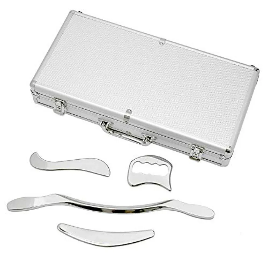 Stainless Steel Gua Sha Scraping Massage Tool Set for Soft Tissue Mobilization Silver Metallic Finish High-Quality Material Eff
Stainless Steel Gua Sha Scraping Massage Tool Set for Soft Tissue Mobilization Silver Metallic Finish High-Quality Material Eff