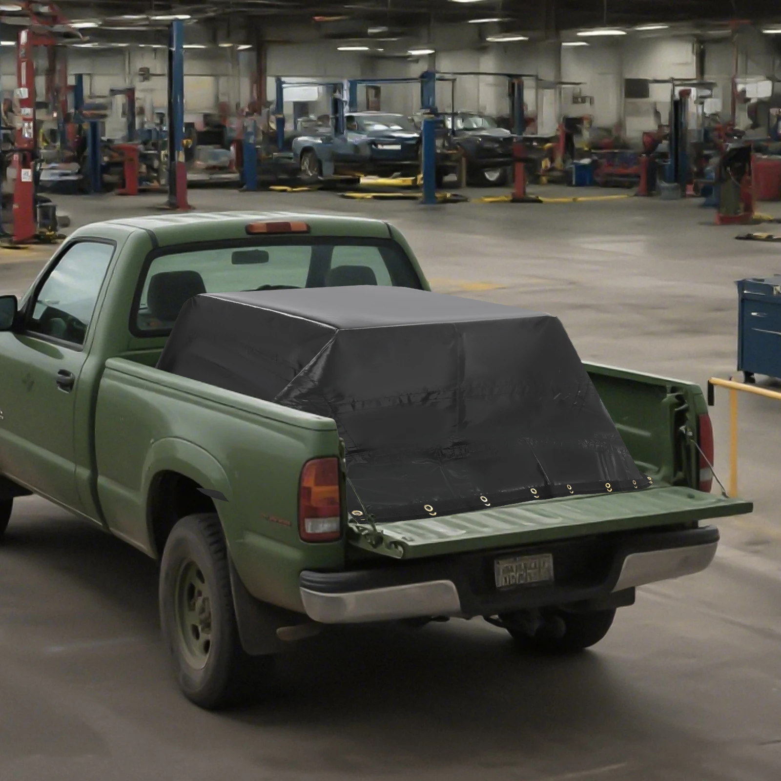 120*144 Inch Black Cargo Tarpaulin with 4 Adjustments Truck Waterproof Cloth with Hook Belt Storage Bag
120*144 Inch Black Cargo Tarpaulin with 4 Adjustments Truck Waterproof Cloth with Hook Belt Storage Bag