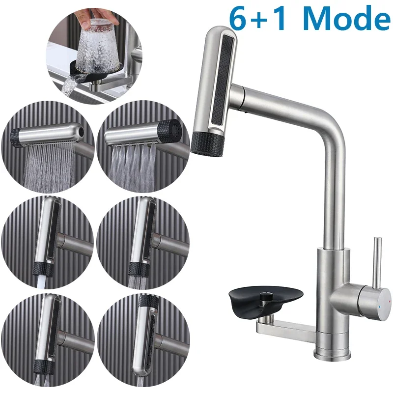 4/7 Mode For Kitchen Faucet Cup Washer Pull Out Waterfall Stream Sprayer Head Sink Mixer Brushed Nickle Water Tap Accessories
4/7 Mode For Kitchen Faucet Cup Washer Pull Out Waterfall Stream Sprayer Head Sink Mixer Brushed Nickle Water Tap Accessories