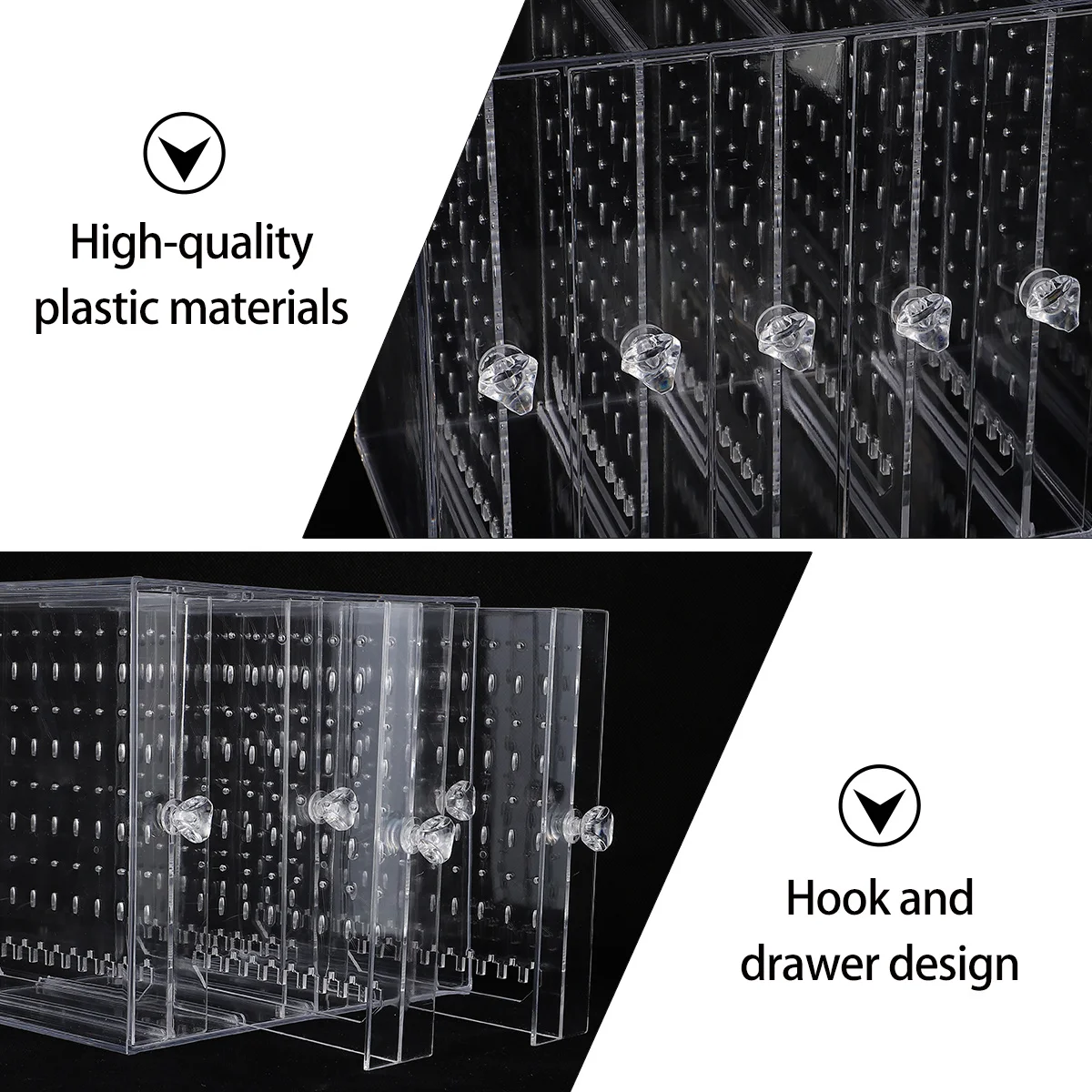 1pc Transparent Earring Storage Box Jewelry Holder With Hooks Drawer Design Dustproof Display Stand For Ear Studs Small
1pc Transparent Earring Storage Box Jewelry Holder With Hooks Drawer Design Dustproof Display Stand For Ear Studs Small