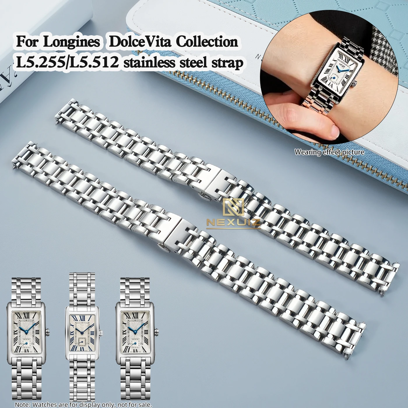 For Longines Dolce Vita Collection L5.255/L5.512 Women's Fashion Exquisite Watch Strip Color Precision Steel Watch Chain 15 17mm
For Longines Dolce Vita Collection L5.255/L5.512 Women's Fashion Exquisite Watch Strip Color Precision Steel Watch Chain 15 17mm
