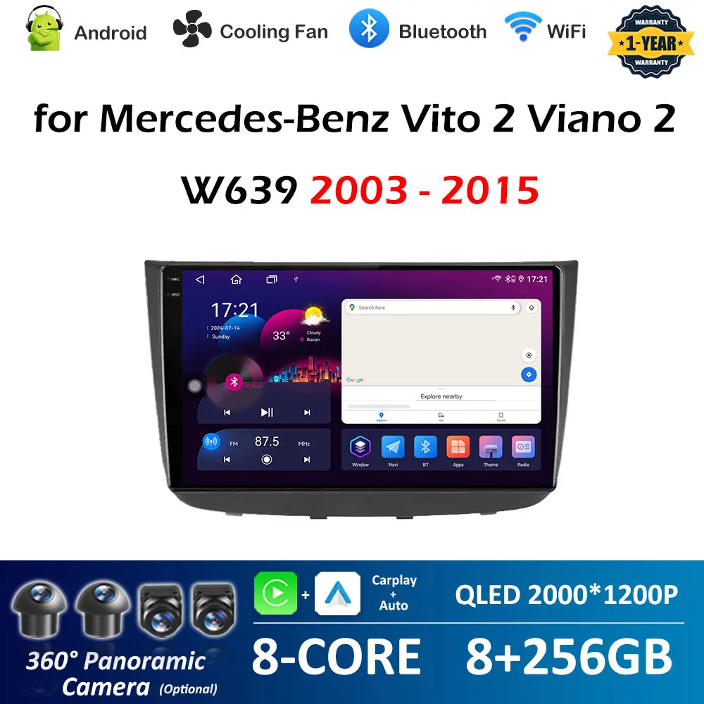 GPS-навигация для Mercedes-Benz Vito 2 Viano 2 W639 2003 2004 2005 2006-2015 Автомобильный мультимедийный видеорадиоплеер Вентилятор охлаждения BT
GPS-навигация для Mercedes-Benz Vito 2 Viano 2 W639 2003 2004 2005 2006-2015 Автомобильный мультимедийный видеорадиоплеер Вентилятор охлаждения BT