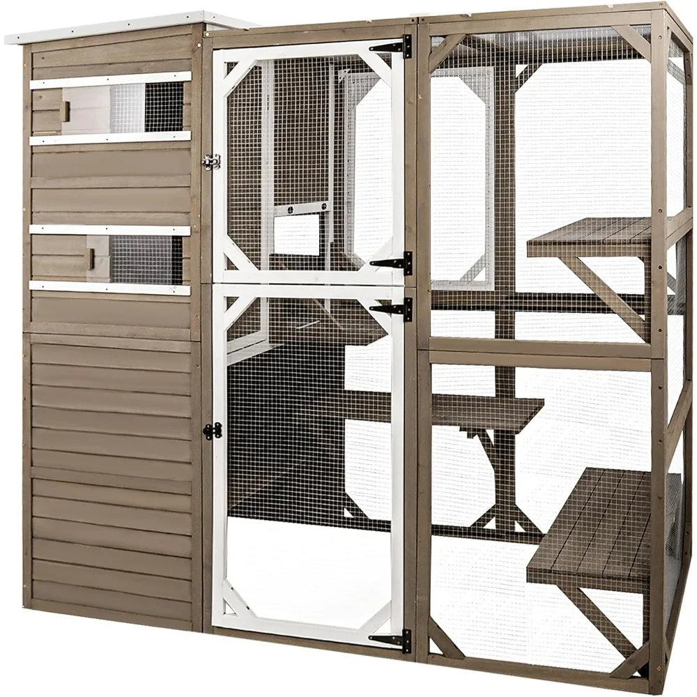 Catio Outdoor Cat Enclosure, Large Cat House Cat Cage Condo Indoor Playpen Kitty Shelter with Multi-Level Platforms
Catio Outdoor Cat Enclosure, Large Cat House Cat Cage Condo Indoor Playpen Kitty Shelter with Multi-Level Platforms