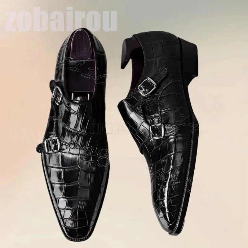 Black Crocodile Print Double Monk Buckle Loafers Fashion Slip On Men Shoes Luxury Handmade Party Office Dating Men Dress Shoes
Black Crocodile Print Double Monk Buckle Loafers Fashion Slip On Men Shoes Luxury Handmade Party Office Dating Men Dress Shoes