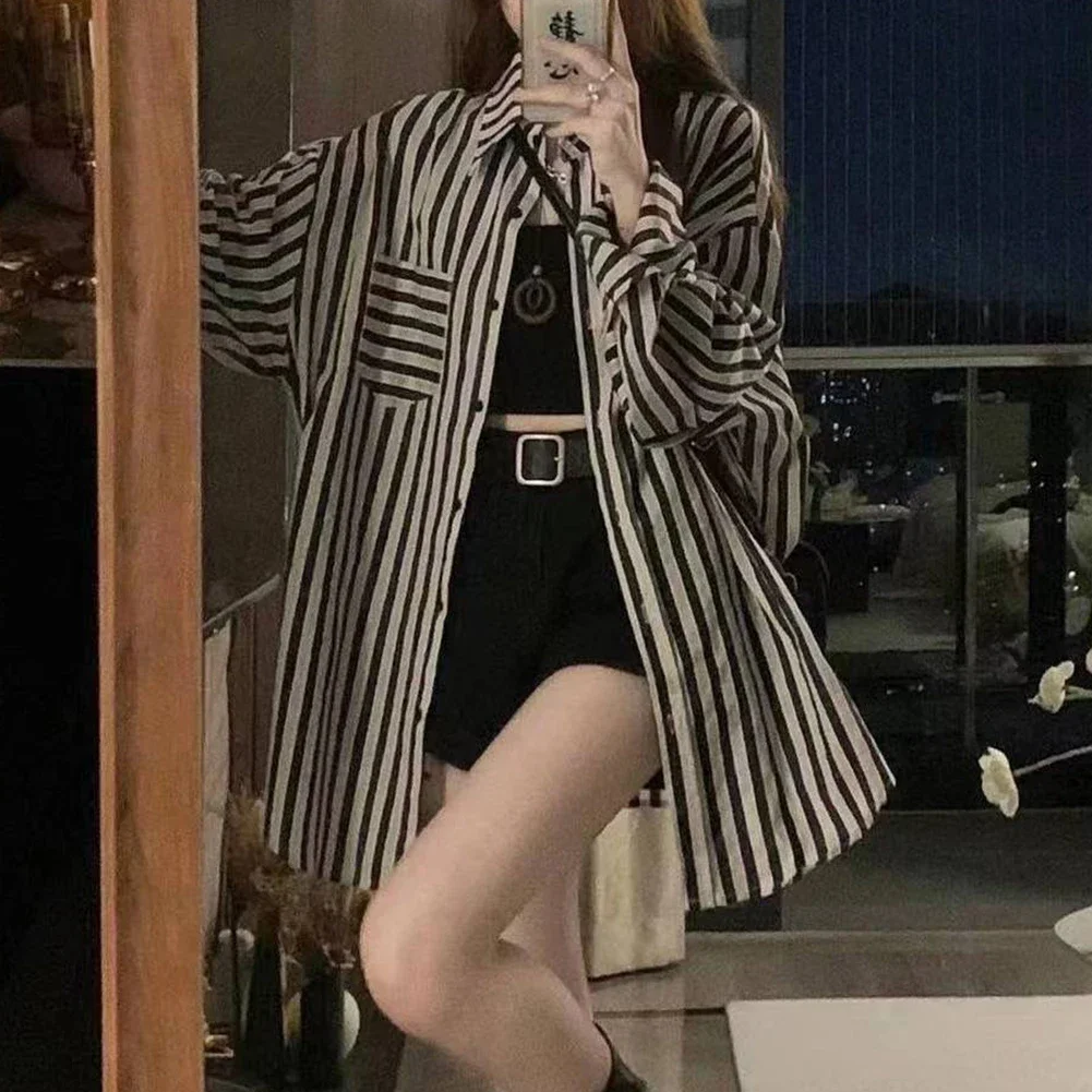 Commuting 2XL Loose Black Striped Shirt Black Striped Loose Fit Blouse Uniform Casual Shirt Brand New Condition
Commuting 2XL Loose Black Striped Shirt Black Striped Loose Fit Blouse Uniform Casual Shirt Brand New Condition
